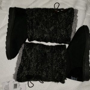 MUK LUKS SIZE 7 SH40 Black Ankle Boots